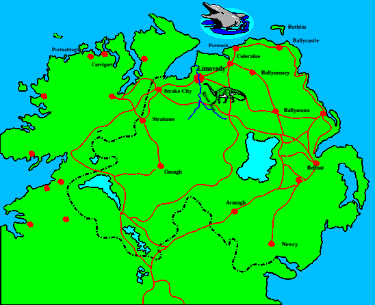 Map of Limavady in Ulster